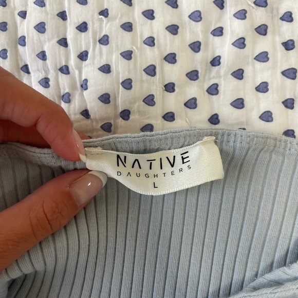 Light blue Native ribbed crop top - Picture 5 of 5